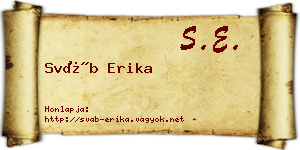Sváb Erika névjegykártya